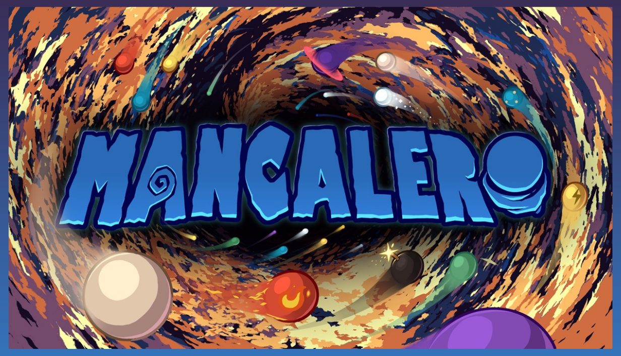 Mancalero main Steam capsule, 1232 by 706